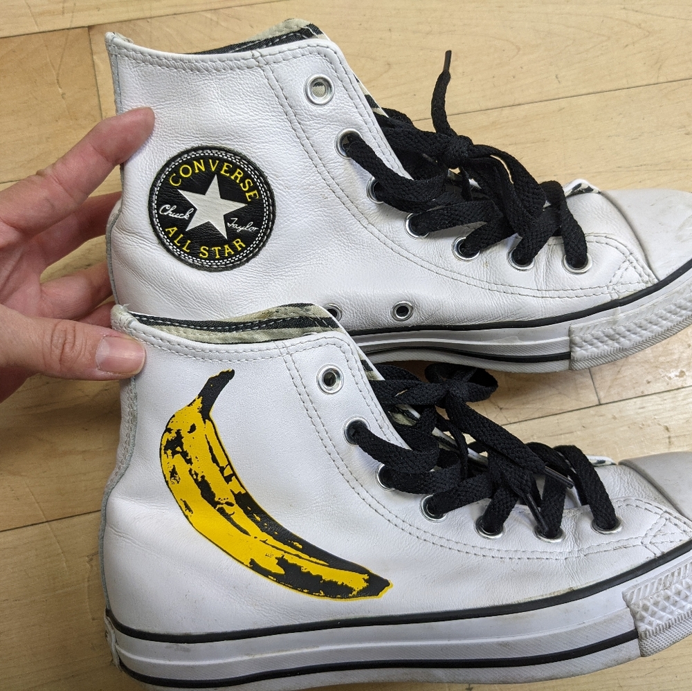 Andy Warhol Banana Converse Leather Hi-Tops